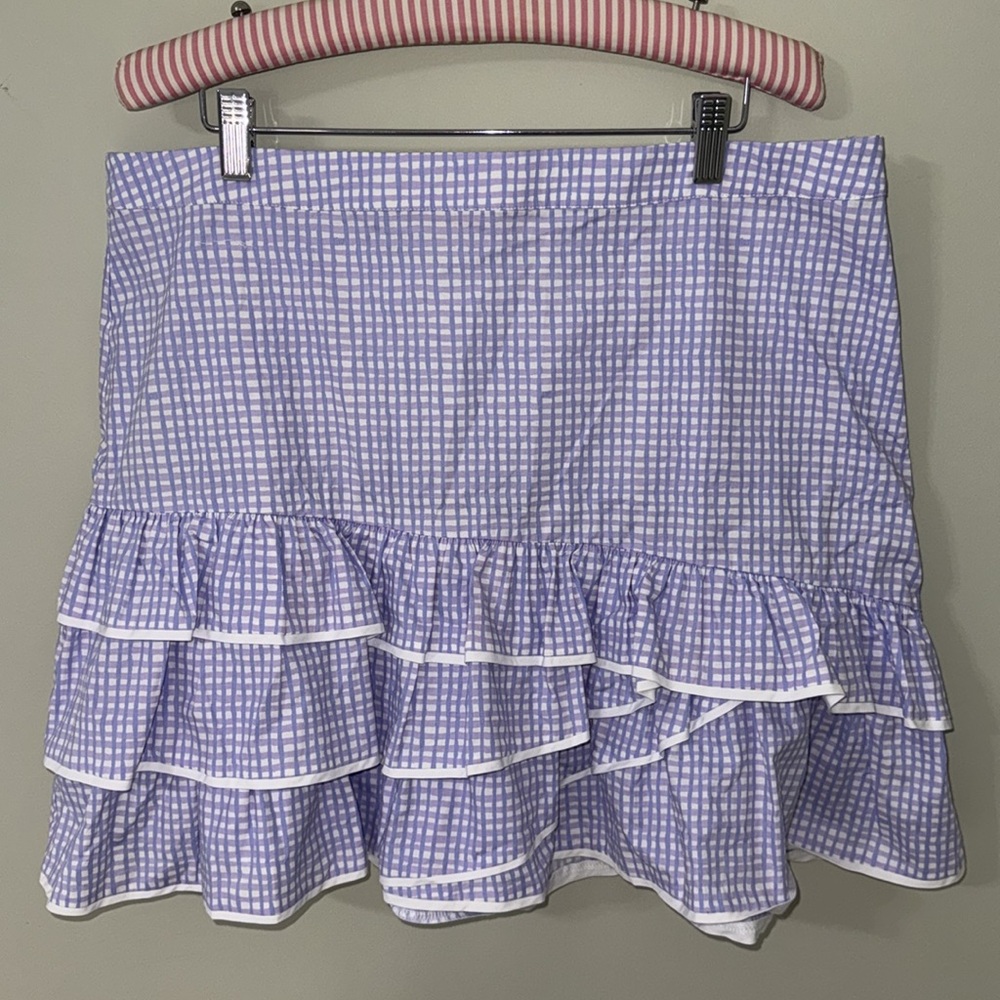 Blue Gingham Crop Top with bows and Skirt Set - Picture 5 of 6